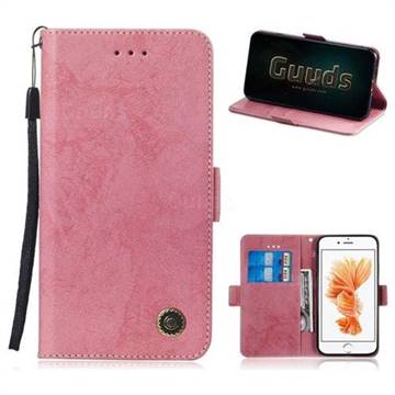 Retro Classic Leather Phone Wallet Case Cover for iPhone 6s 6 6G(4.7 inch) - Pink