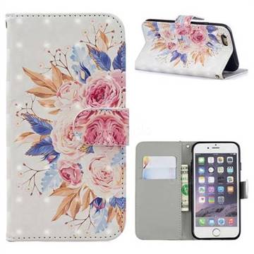 Rose Flowers 3D Painted Leather Phone Wallet Case for iPhone 6s 6 6G(4.7 inch)