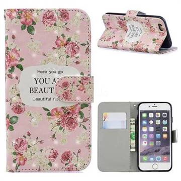 Butterfly Flower 3D Painted Leather Phone Wallet Case for iPhone 6s 6 6G(4.7 inch)
