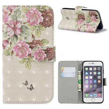 Beauty Rose 3D Painted Leather Phone Wallet Case for iPhone 6s 6 6G(4.7 inch)