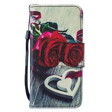 Heart Rose PU Leather Wallet Phone Case for iPhone 6s 6 6G(4.7 inch)