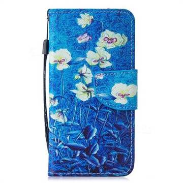 Blue Lotus PU Leather Wallet Phone Case for iPhone 6s 6 6G(4.7 inch)