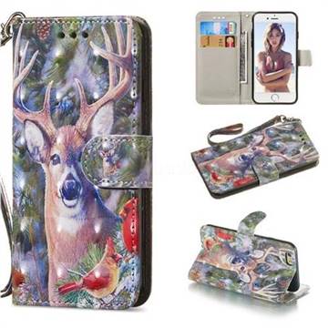 Elk Deer 3D Painted Leather Wallet Phone Case for iPhone 6s 6 6G(4.7 inch)