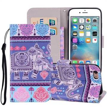 Totem Elephant PU Leather Wallet Phone Case Cover for iPhone 6s 6 6G(4.7 inch)