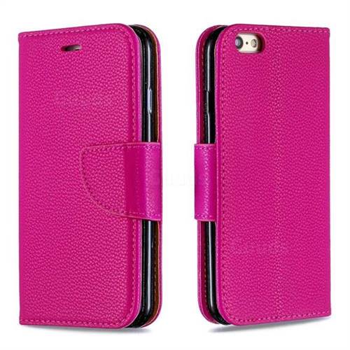Classic Luxury Litchi Leather Phone Wallet Case for iPhone 6s 6 6G(4.7 inch) - Rose