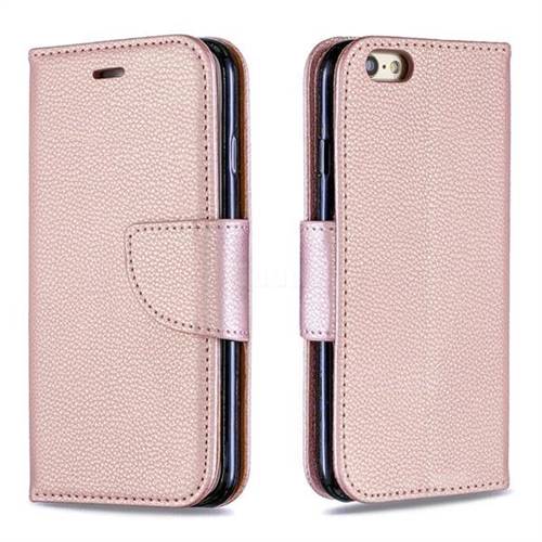 Classic Luxury Litchi Leather Phone Wallet Case for iPhone 6s 6 6G(4.7 inch) - Golden