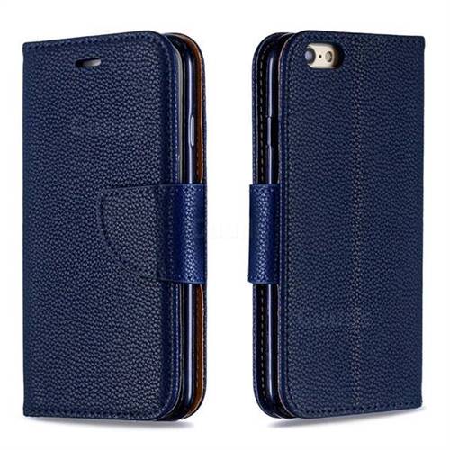 Classic Luxury Litchi Leather Phone Wallet Case for iPhone 6s 6 6G(4.7 inch) - Blue