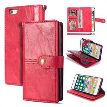 Retro Luxury Multipurpose Purse Phone Case for iPhone 6s 6 6G(4.7 inch) - Red
