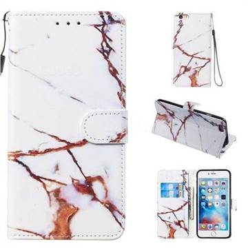 Platinum Marble Smooth Leather Phone Wallet Case for iPhone 6s 6 6G(4.7 inch)