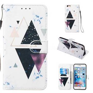 Triangle Marble Smooth Leather Phone Wallet Case for iPhone 6s 6 6G(4.7 inch)