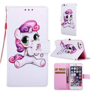 Playful Pony Matte Leather Wallet Phone Case for iPhone 6s 6 6G(4.7 inch)