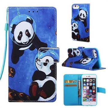 Undersea Panda Matte Leather Wallet Phone Case for iPhone 6s 6 6G(4.7 inch)