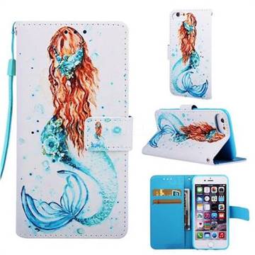 Mermaid Matte Leather Wallet Phone Case for iPhone 6s 6 6G(4.7 inch)