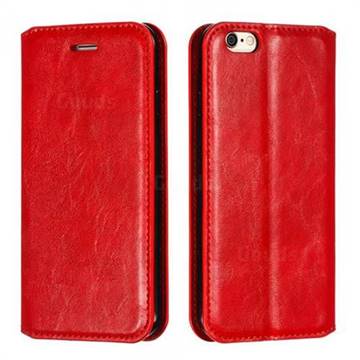 Retro Slim Magnetic Crazy Horse PU Leather Wallet Case for iPhone 6s 6 6G(4.7 inch) - Red