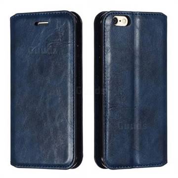Retro Slim Magnetic Crazy Horse PU Leather Wallet Case for iPhone 6s 6 6G(4.7 inch) - Blue