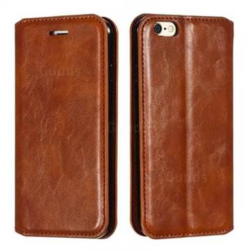Retro Slim Magnetic Crazy Horse PU Leather Wallet Case for iPhone 6s 6 6G(4.7 inch) - Brown
