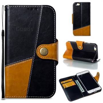 Retro Magnetic Stitching Wallet Flip Cover for iPhone 6s 6 6G(4.7 inch) - Black