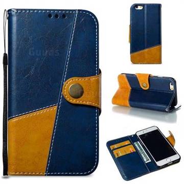 Retro Magnetic Stitching Wallet Flip Cover for iPhone 6s 6 6G(4.7 inch) - Blue