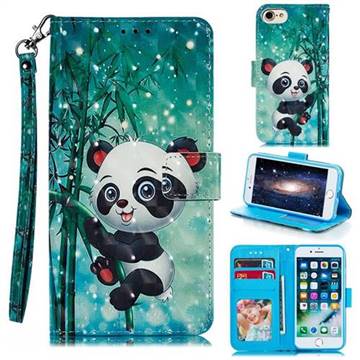Cute Panda 3D Painted Leather Phone Wallet Case for iPhone 6s 6 6G(4.7 inch)