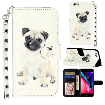 Pug Dog 3D Leather Phone Holster Wallet Case for iPhone 6s 6 6G(4.7 inch)