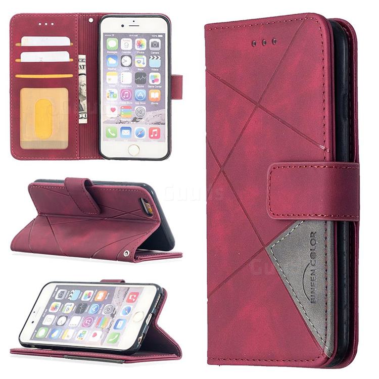 Binfen Color BF05 Prismatic Slim Wallet Flip Cover for iPhone 6s 6 6G(4.7 inch) - Red