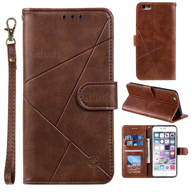 Embossing Geometric Leather Wallet Case for iPhone 6s 6 6G(4.7 inch) - Brown
