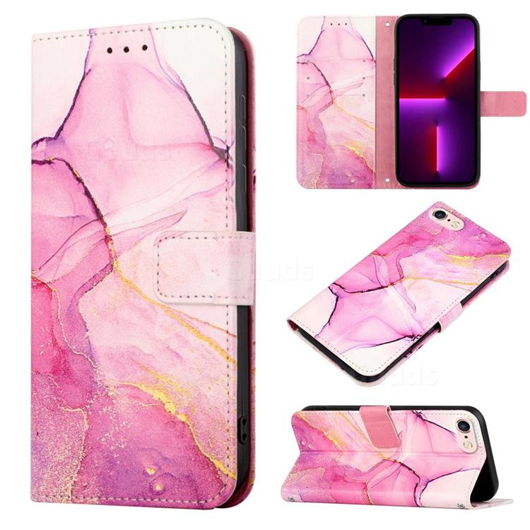 Pink Purple Marble Leather Wallet Protective Case for iPhone 6s 6 6G(4.7 inch)