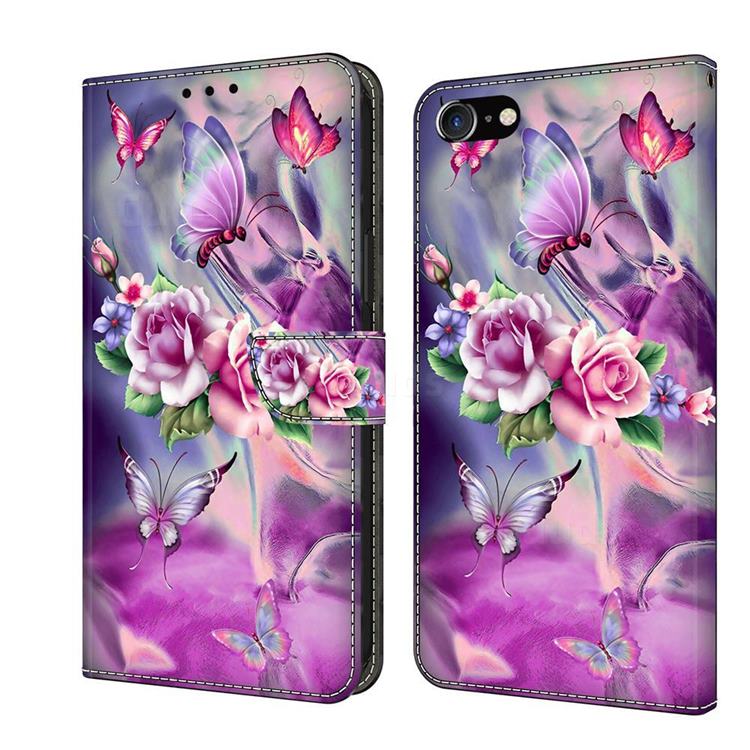 Flower Butterflies Crystal PU Leather Protective Wallet Case Cover for iPhone 6s 6 6G(4.7 inch)