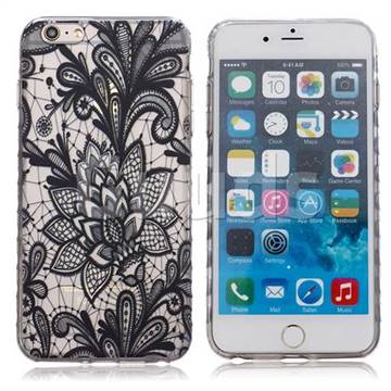 Black Rose Painted Non-slip TPU Back Cover for iPhone 6s Plus / iPhone 6 Plus (5.5 inch)