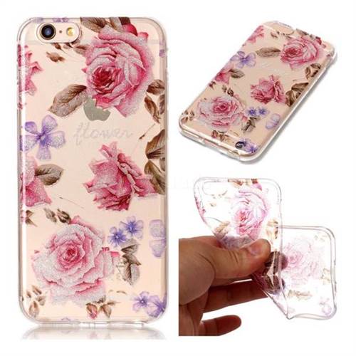 Blossom Peony Super Clear Flash Powder Shiny Soft TPU Back Cover for iPhone 6s Plus / 6 Plus 6P(5.5 inch)