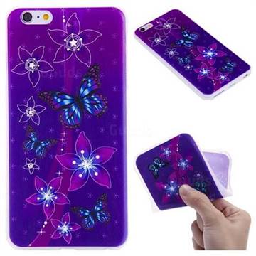 Butterfly Flowers 3D Relief Matte Soft TPU Back Cover for iPhone 6s Plus / 6 Plus 6P(5.5 inch)