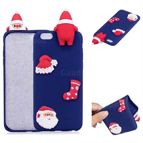 Navy Santa Claus Christmas Xmax Soft 3D Silicone Case for iPhone 6s Plus / 6 Plus 6P(5.5 inch)