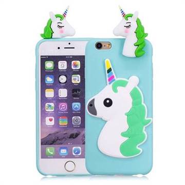 Unicorn Soft 3D Silicone Case for iPhone 6s Plus / 6 Plus 6P(5.5 inch) - Baby Blue