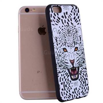 Snow Leopard 3D Embossed Relief Black Soft Back Cover for iPhone 6s Plus / 6 Plus 6P(5.5 inch)