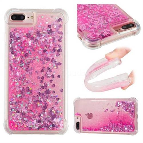 Dynamic Liquid Glitter Sand Quicksand TPU Case for iPhone 6s Plus / 6 Plus 6P(5.5 inch) - Pink Love Heart