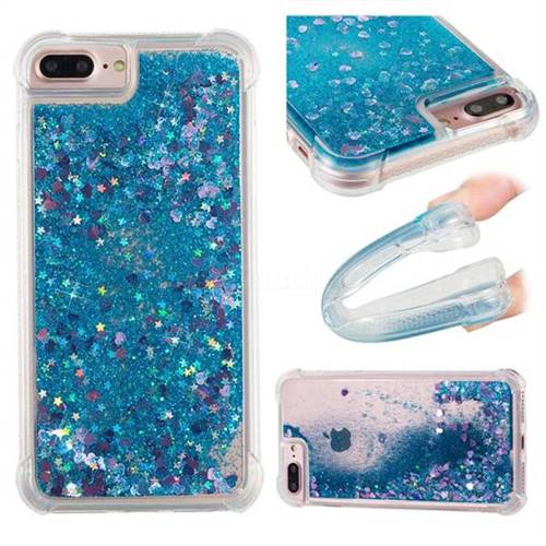 Dynamic Liquid Glitter Sand Quicksand TPU Case for iPhone 6s Plus / 6 Plus 6P(5.5 inch) - Blue Love Heart