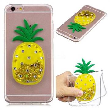 Gold Pineapple Liquid Quicksand Soft 3D Cartoon Case for iPhone 6s Plus / 6 Plus 6P(5.5 inch)