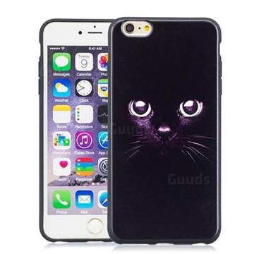 Black Cat Eyes 3D Embossed Relief Black Soft Phone Back Cover for iPhone 6s Plus / 6 Plus 6P(5.5 inch)