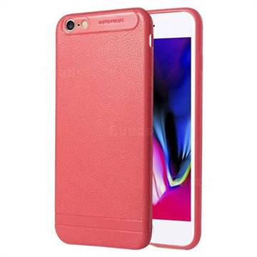 Litchi Grain Silicon Soft Phone Case for iPhone 6s Plus / 6 Plus 6P(5.5 inch) - Red