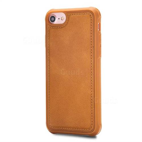 Luxury Shatter-resistant Leather Coated Phone Back Cover for iPhone 6s Plus / 6 Plus 6P(5.5 inch) - Brown