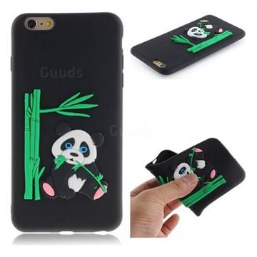 Panda Eating Bamboo Soft 3D Silicone Case for iPhone 6s Plus / 6 Plus 6P(5.5 inch) - Black