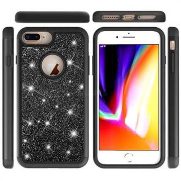 Glitter Rhinestone Bling Shock Absorbing Hybrid Defender Rugged Phone Case Cover for iPhone 6s Plus / 6 Plus 6P(5.5 inch) - Black