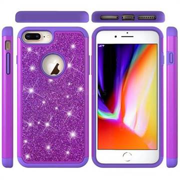 Glitter Rhinestone Bling Shock Absorbing Hybrid Defender Rugged Phone Case Cover for iPhone 6s Plus / 6 Plus 6P(5.5 inch) - Purple