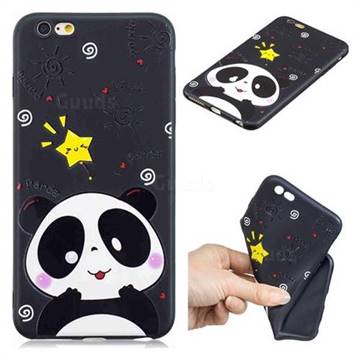 Cute Bear 3D Embossed Relief Black TPU Cell Phone Back Cover for iPhone 6s Plus / 6 Plus 6P(5.5 inch)
