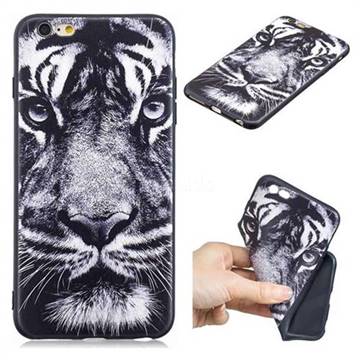 White Tiger 3D Embossed Relief Black TPU Cell Phone Back Cover for iPhone 6s Plus / 6 Plus 6P(5.5 inch)