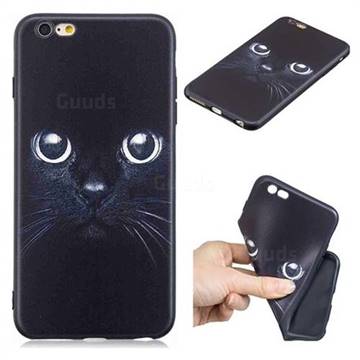 Bearded Feline 3D Embossed Relief Black TPU Cell Phone Back Cover for iPhone 6s Plus / 6 Plus 6P(5.5 inch)