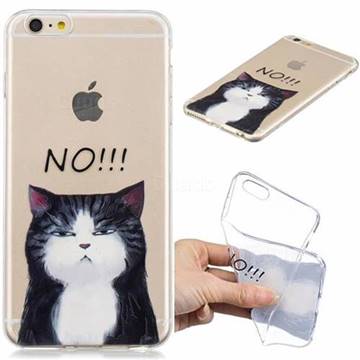 Cat Say No Clear Varnish Soft Phone Back Cover for iPhone 6s Plus / 6 Plus 6P(5.5 inch)