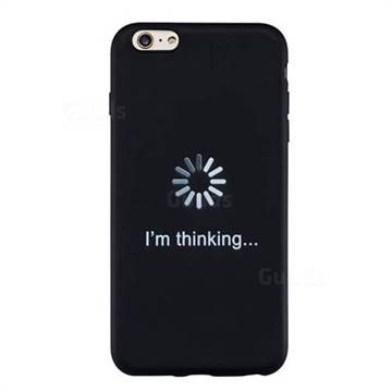 Thinking Stick Figure Matte Black TPU Phone Cover for iPhone 6s Plus / 6 Plus 6P(5.5 inch)