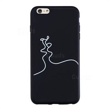 Kiss Stick Figure Matte Black TPU Phone Cover for iPhone 6s Plus / 6 Plus 6P(5.5 inch)