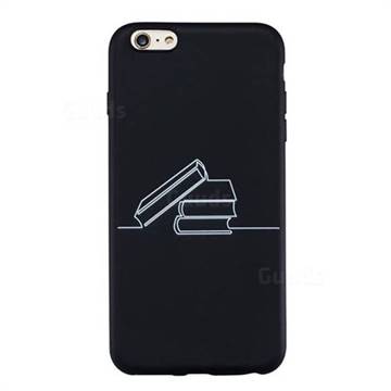 Book Stick Figure Matte Black TPU Phone Cover for iPhone 6s Plus / 6 Plus 6P(5.5 inch)